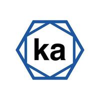 KA Company  name in diamond shape. KA monogram. vector