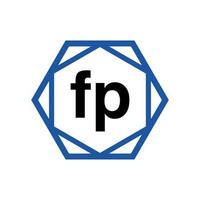 FP Company  name in diamond shape. FP monogram. vector