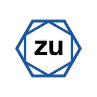 ZU Company  name in diamond shape. ZU monogram. vector