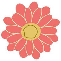 Flower single cute on a white background free vector