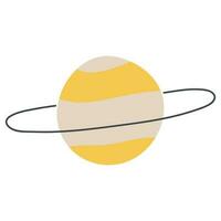 Saturn single cute on a white background vector illustration