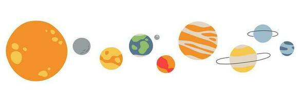 Solar system cute on a white background vector illustration