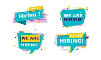 We are hiring banners collection logo vector