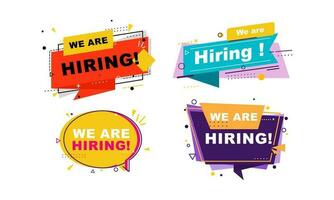 We are hiring banners collection logo vector