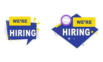 We are hiring banners collection logo vector