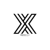 Line art creative letter X unique shape minimal modern monogram logo. X logo vector