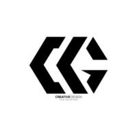 Modern letter Cg initial unique shapes alphabet typography monogram logo. C logo. G logo vector