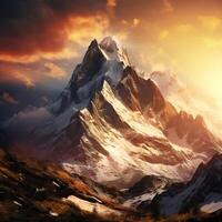 Stunning natural landscapes with majestic mountains AI Generative photo