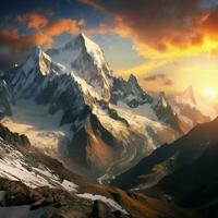 Stunning natural landscapes with majestic mountains photo