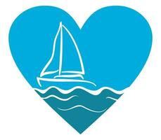 I love sailing design vector