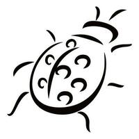 Ladybug at artistic sketch vector