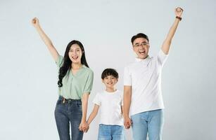 A family on a white background photo