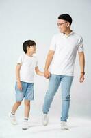 father and son image on a white background photo