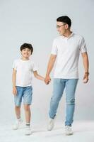 father and son image on a white background photo