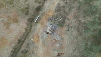 Construction site in a remote location captured from above video