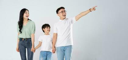 A family on a white background photo