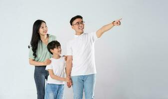 A family on a white background photo