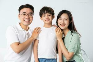 A family on a white background photo