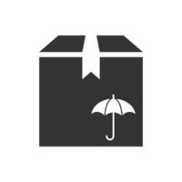 Vector illustration of keep dry package icon in dark color and white background