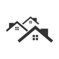 Vector illustration of housing area icon in dark color and white background