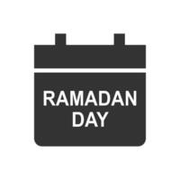 Vector illustration of ramadan day icon in dark color and white background