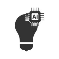 Vector illustration of light chips icon in dark color and white background