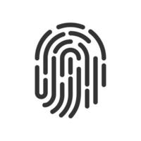 Vector illustration of fingerprint icon in dark color and white background