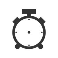 Vector illustration of alarm icon in dark color and white background