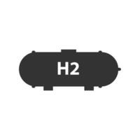 Vector illustration of h2 gas icon in dark color and white background