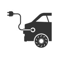 Vector illustration of electric car chargers icon in dark color and white background