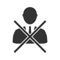 Vector illustration of no employee icon in dark color and white background
