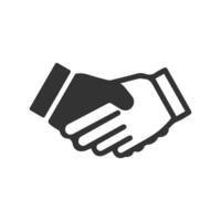 Vector illustration of handshake icon in dark color and white background