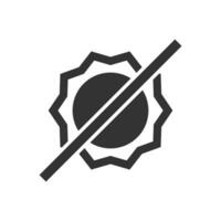 Vector illustration of sun block icon in dark color and white background