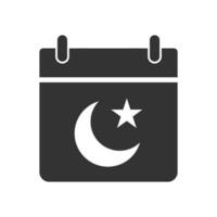 Vector illustration of month of ramadan icon in dark color and white background