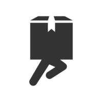 Vector illustration of running package icon in dark color and white background