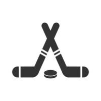 Vector illustration of ice hockey stick icon in dark color and white background