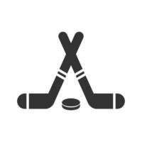 Vector illustration of ice hockey stick icon in dark color and white background