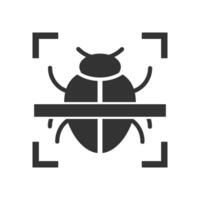 Vector illustration of virus scans icon in dark color and white background