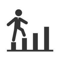 Vector illustration of employee growth icon in dark color and white background