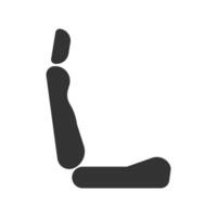 Vector illustration of car seats icon in dark color and white background
