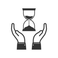 Vector illustration of keep time icon in dark color and white background