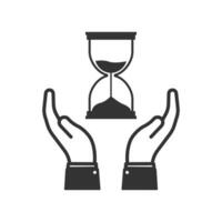 Vector illustration of keep time icon in dark color and white background