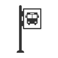 Vector illustration of bus sign icon in dark color and white background