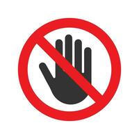 Vector illustration of do not touch icon in dark color and white background