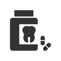 Vector illustration of dental medicine icon in dark color and white background