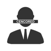 Vector illustration of censor speech icon in dark color and white background