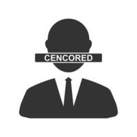 Vector illustration of censor speech icon in dark color and white background