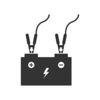 Vector illustration of battery chargers icon in dark color and white background