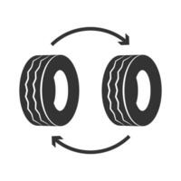 Vector illustration of change tires icon in dark color and white background