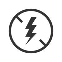 Vector illustration of electricity icon in dark color and white background